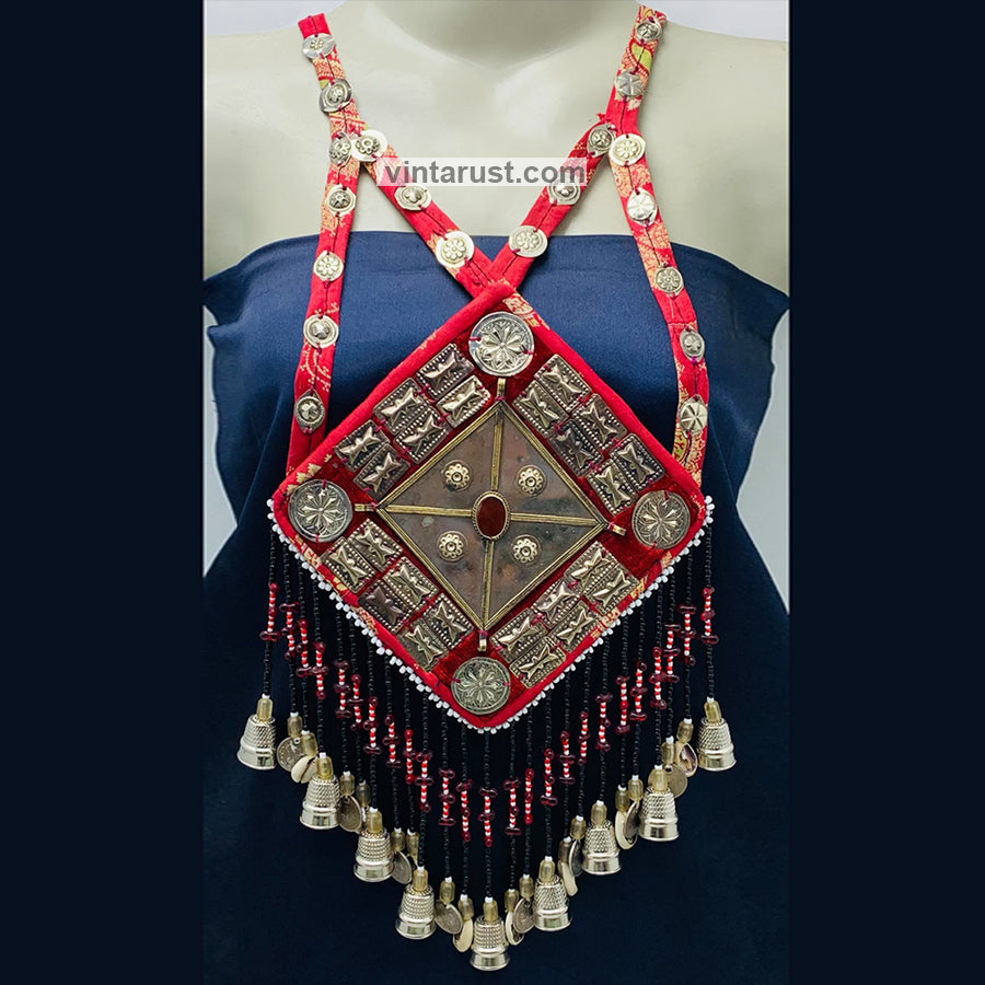 Massive Vintage Red Turkmen Pendant Necklace