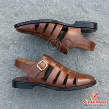 Load image into Gallery viewer, Men's Handcrafted Leather Gladiator Sandals
