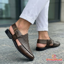 Load image into Gallery viewer, Men's Handmade Croco Leather Peshawari Sandals
