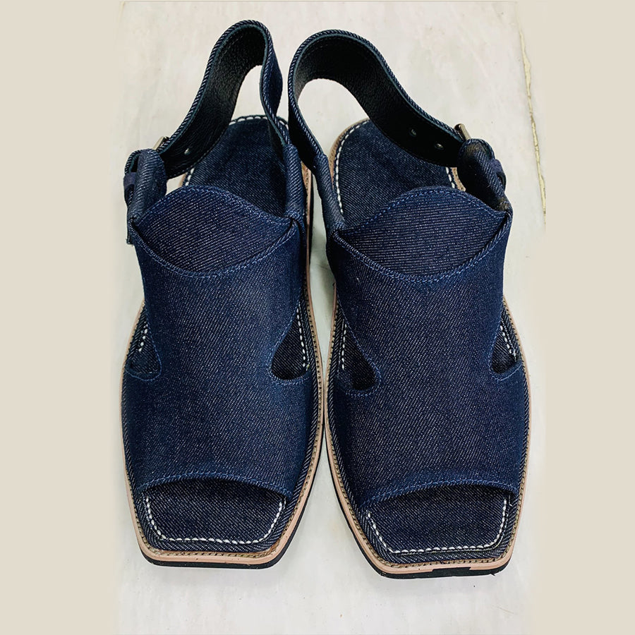 Mens Navy Blue Handmade Casual Footwear