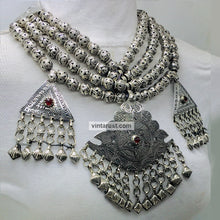 Load image into Gallery viewer, Metal Beaded Multilayers Necklace With Dangling Pendants
