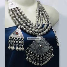 Load image into Gallery viewer, Metal Beaded Multilayers Necklace With Dangling Pendants
