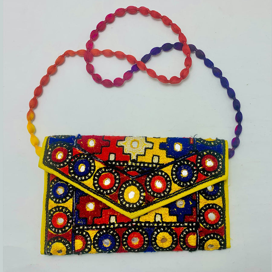 Tribal Mirror Embellished Cross Bag