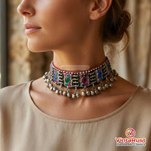 Load image into Gallery viewer, Multicolor Glass Stones and Beads Choker Necklace
