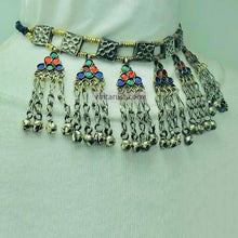 Load image into Gallery viewer, Multicolor Glass Stones and Bells Necklace
