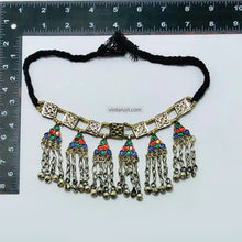 Load image into Gallery viewer, Multicolor Glass Stones and Bells Necklace
