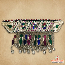 Load image into Gallery viewer, Multicolor Glass Stones Choker With Dangling Tassels
