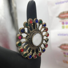 Load image into Gallery viewer, Massive Ring With Multicolor Glass Stones
