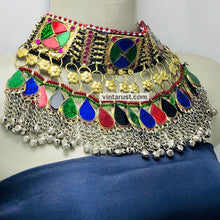 Load image into Gallery viewer, Multicolor Statement Collar Choker Necklace With Bells
