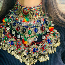 Load image into Gallery viewer, Multicolor Oversized Necklace With Dangling Tassels
