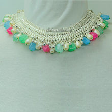 Load image into Gallery viewer, Multicolor Stones Choker Necklace With Pearls
