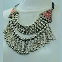 Load image into Gallery viewer, Multilayers Silver Metallic Beaded Choker Necklace
