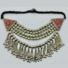 Load image into Gallery viewer, Multilayers Silver Metallic Beaded Choker Necklace

