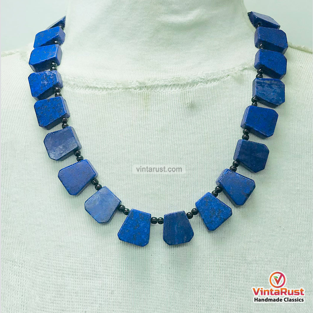 Natural Blue Lapis Lazuli Gemstone Necklace