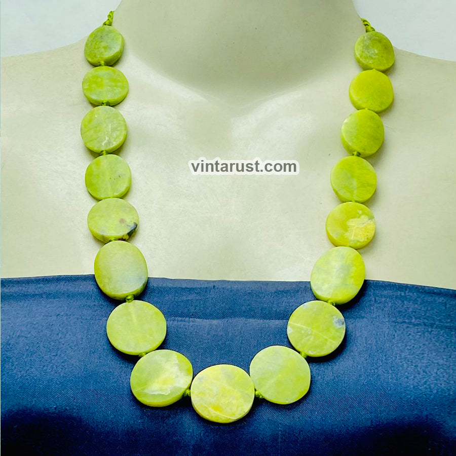 Natural Jade Bead Stone Choker Necklace