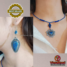 Load image into Gallery viewer, Lapis Lazuli Gemstone Jewelry Necklace and Earrings
