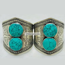 Load image into Gallery viewer, Natural Turquoise Gemstone Cuff Bracelet
