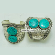 Load image into Gallery viewer, Natural Turquoise Gemstone Cuff Bracelet
