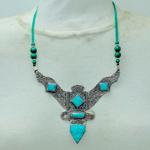 Nepalese Turquoise Green Handmade Necklace