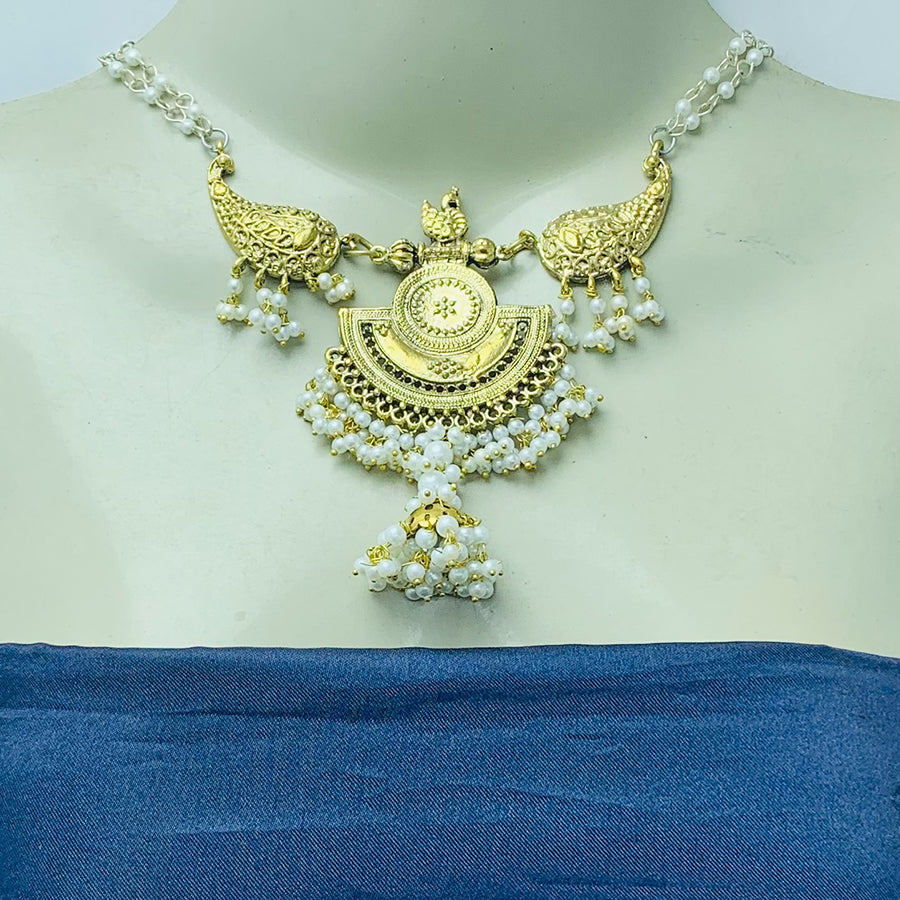 Oxidized Kuchi Golden Choker Necklace