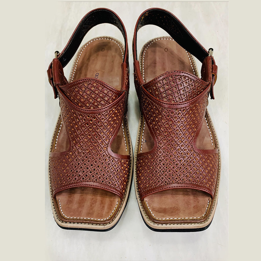Panjedare Dark Brown Textured Sandals