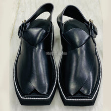 Load image into Gallery viewer, Peshawari Hand Made Leather Black Men&#39;s Sandal
