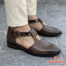 Load image into Gallery viewer, Premium Brown Leather Men's Peshawari Kheri
