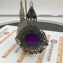 Load image into Gallery viewer, Purple Round Tribal style Earrings
