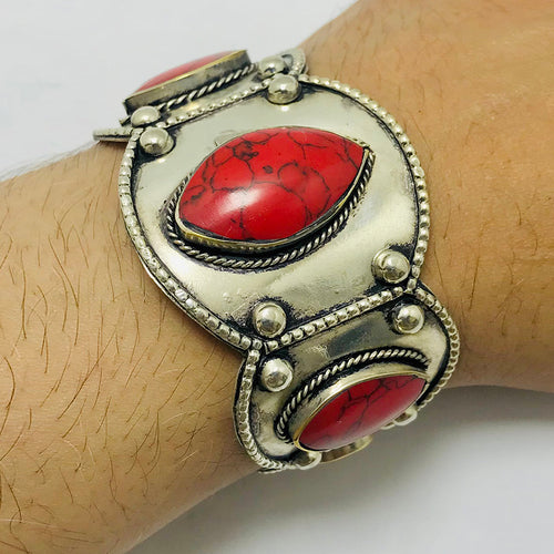 Red Coral Stone Handmade Bracelet
