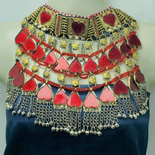 Load image into Gallery viewer, Red Heart Tribal Layered Choker Necklace
