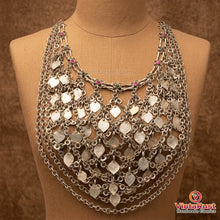 Load image into Gallery viewer, Silver Gypsy Necklace With Multilayers Chain and Tassels
