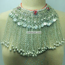 Load image into Gallery viewer, Silver Kuchi Handmade Choker Necklace With Long Bells
