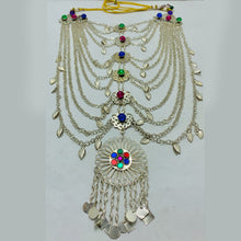 Load image into Gallery viewer, Silver Kuchi Gypsy Layered Bib Necklace
