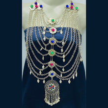Load image into Gallery viewer, Silver Kuchi Gypsy Layered Bib Necklace
