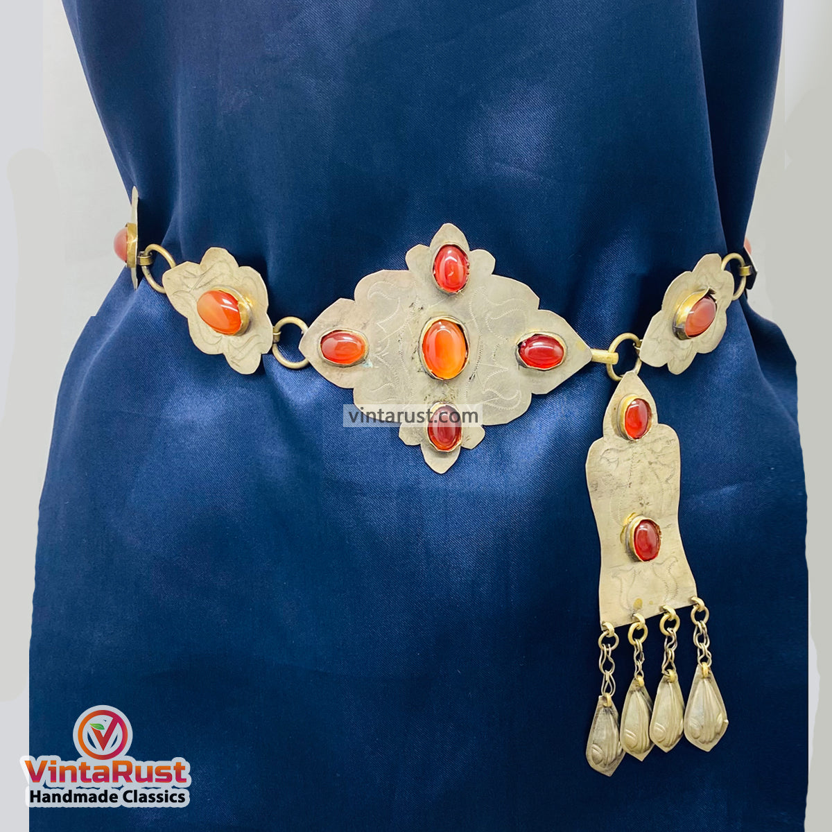 Tribal Belly Chain: Kuchi Belly Dance Belt with Bells & Glass Stones _57.JPG?set_id=880000500F main image 2