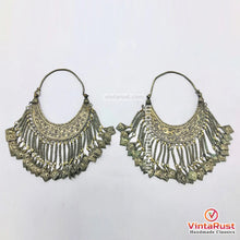 Load image into Gallery viewer, Silver Kuchi Vintage Massive Hoop Style Earrings
