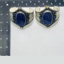 Load image into Gallery viewer, Silver Lapis lazuli Stone Tribal Bracelet
