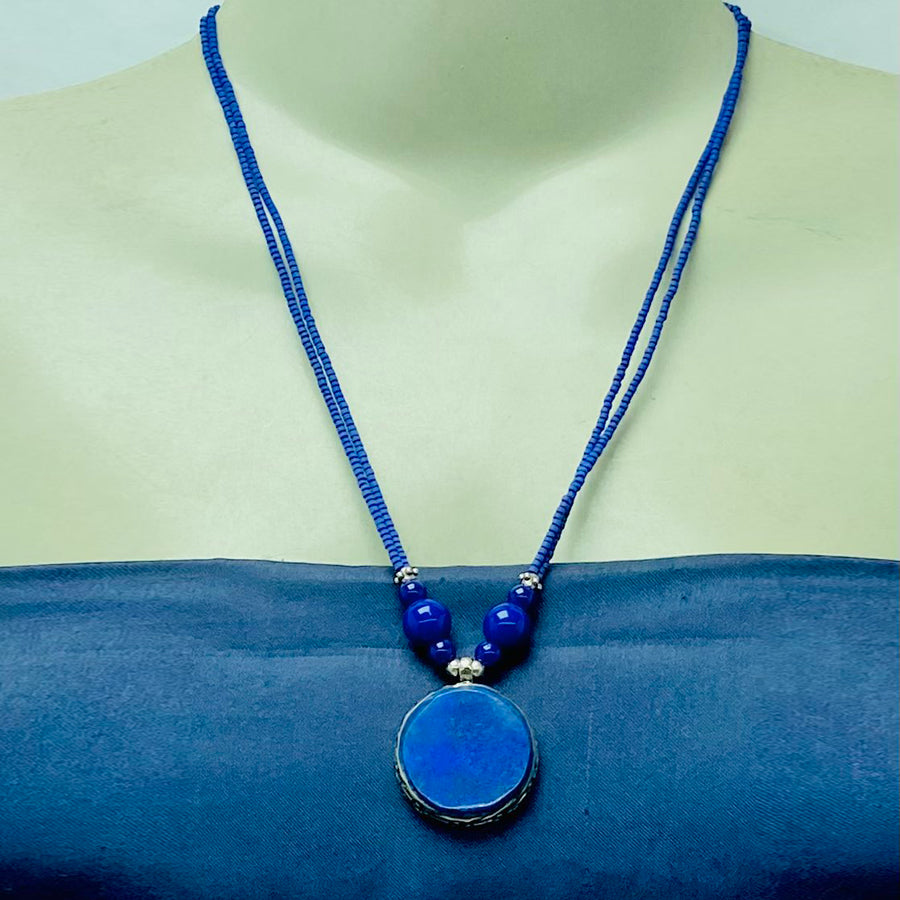 Small Lapis Lazuli Gemstone Pendant Necklace