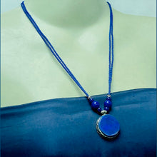 Load image into Gallery viewer, Small Lapis Lazuli Gemstone Pendant Necklace
