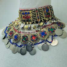 Load image into Gallery viewer, Statement Choker Necklace With Multicolor Glass Stones
