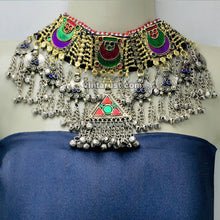 Load image into Gallery viewer, Statement Multicolor Kuchi Choker Necklace
