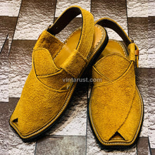 Load image into Gallery viewer, Textured Fabric Men&#39;s Peshawar Chappal
