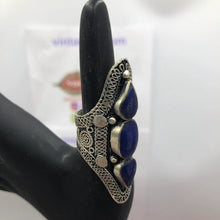 Load image into Gallery viewer, Three Stones Tribal Kuchi Statement Ring
