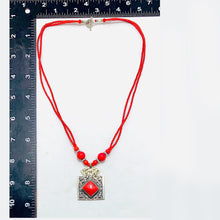 Load image into Gallery viewer, Tibetan Style Red Coral Statement Necklace
