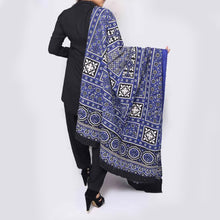 Load image into Gallery viewer, Traditional Blue Printed Multani Ajrak Shawl For Her
