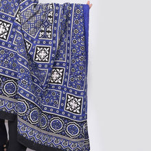Load image into Gallery viewer, Traditional Blue Printed Multani Ajrak Shawl For Her
