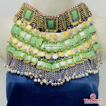 Load image into Gallery viewer, Traditional Multi‑Layered Green Stone Choker Necklace
