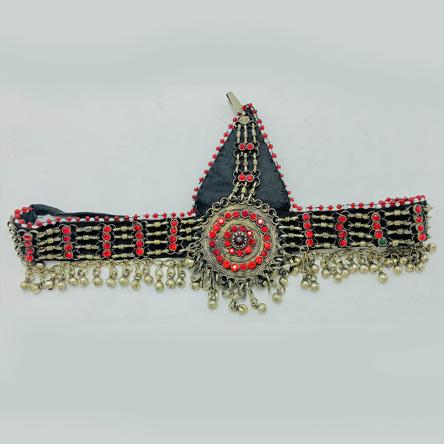 Traditional Tribal Red Stones Matha Patti