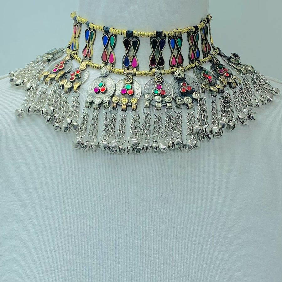 Traditional Vintage Coins Choker Necklace