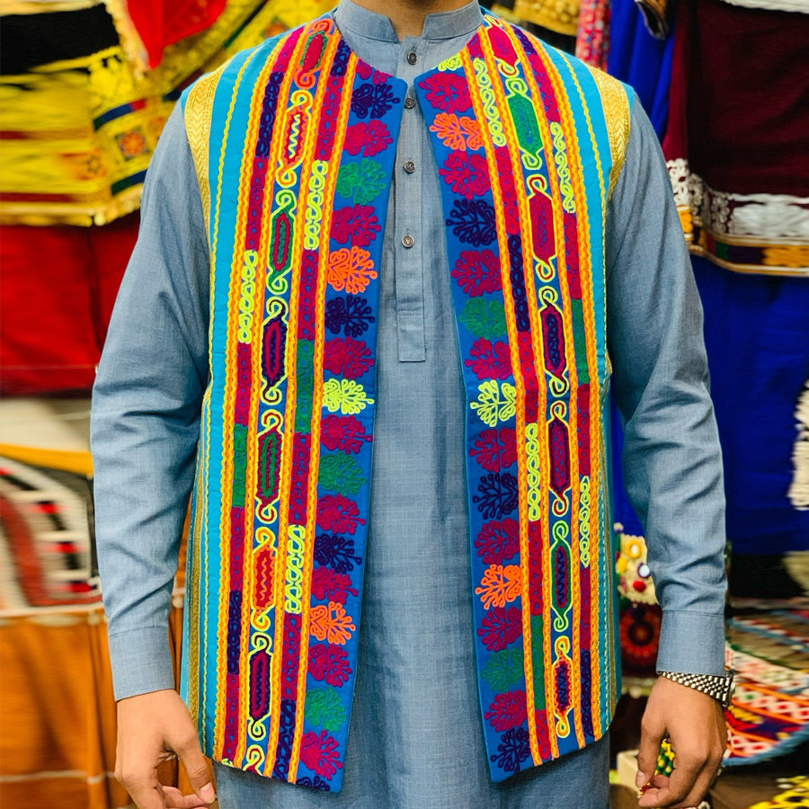 Traditional Waistcoat With Handmade Embroidery